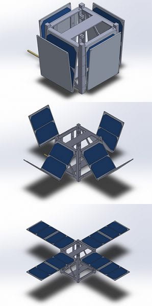 Artist's depiction of OwlSat, a small research satellite designed by Rice University students.