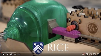 Rice University staff, students and partners have developed an automated bag valve mask ventilator unit that can be built for less than $300 worth of parts and helps critically ill COVID-19 patients. They expect to make plans freely available online within weeks.